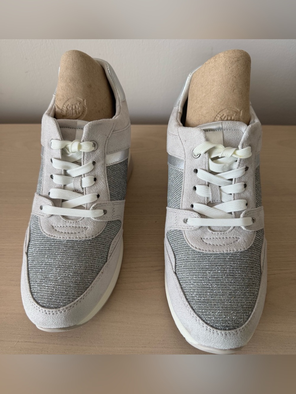 Mix No. 6 White/Grey Sahara Wedge Sneakers / Size 9 (Never Worn)
